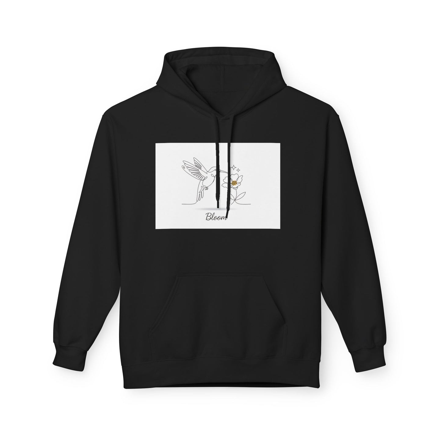 Bloom Hummingbird Hoodie — Floral Minimalist Pullover