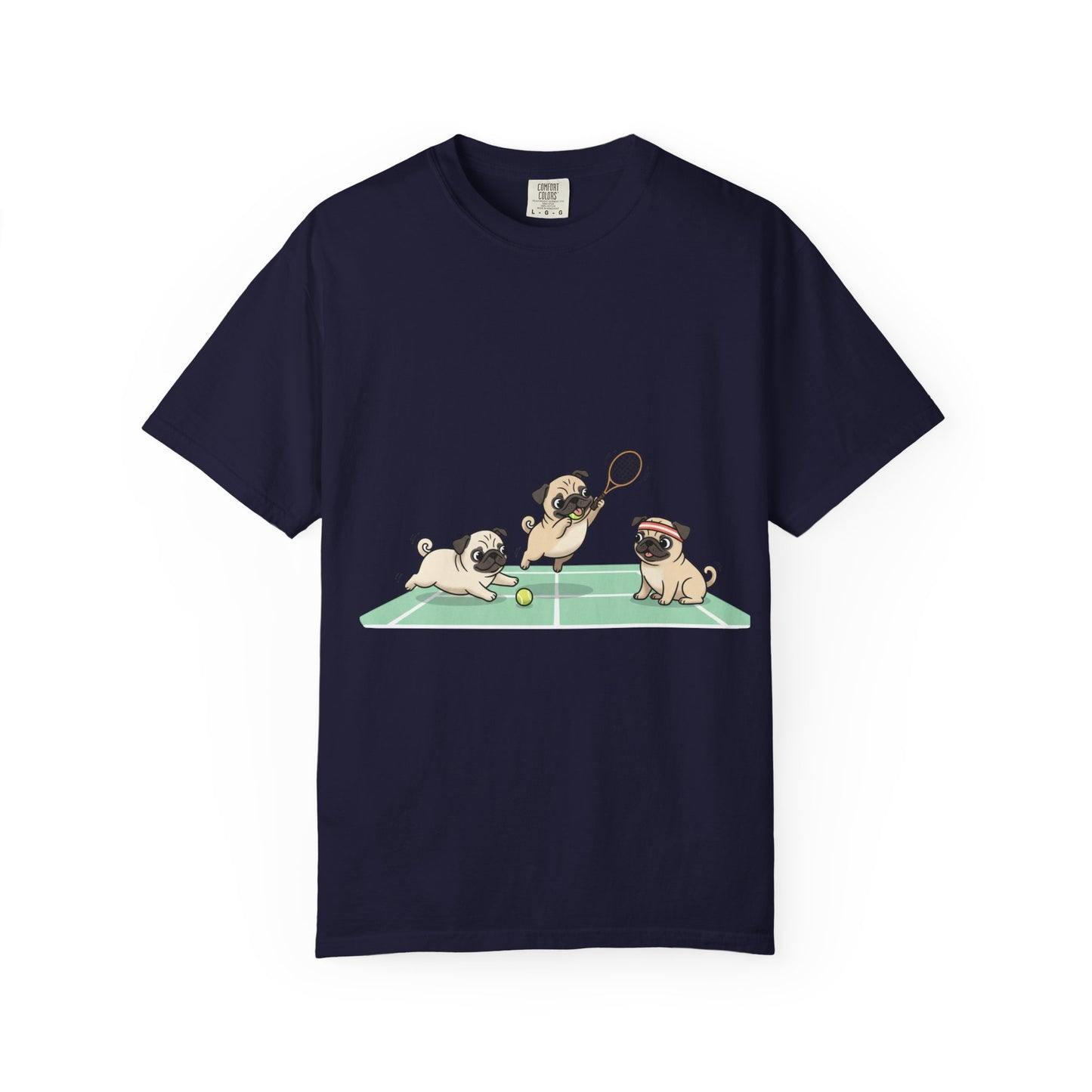 Pug Tennis T-Shirt — Cute Pugs Playing Tennis Graphic Tee