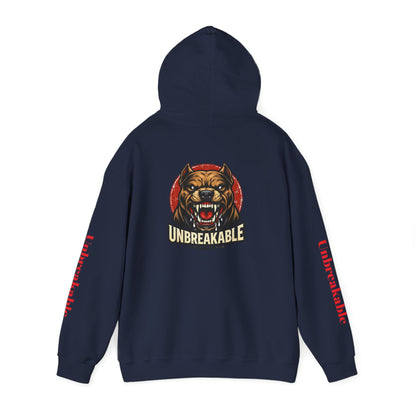 Unbreakable Dog Hoodie — Graphic Pullover with Roaring Dog Design