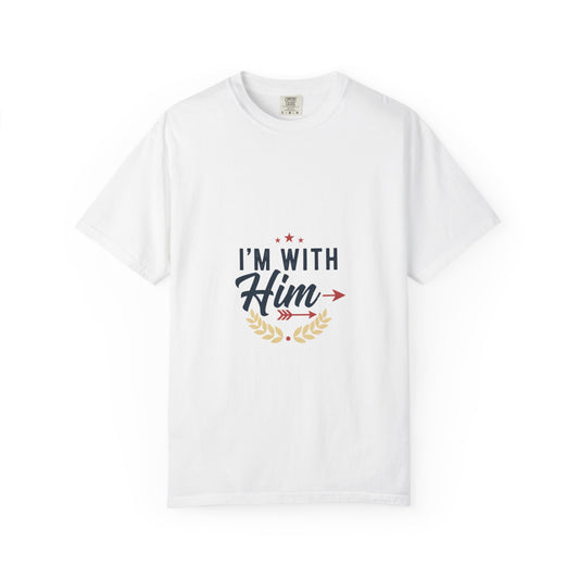 I'm With Him T-Shirt — Patriotic Couple Arrow Graphic Tee