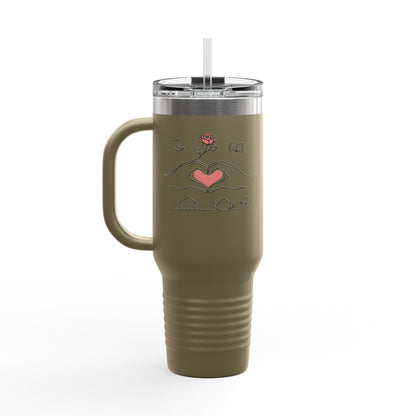 40oz Insulated Travel Mug — Heart & Home Sketch Design
