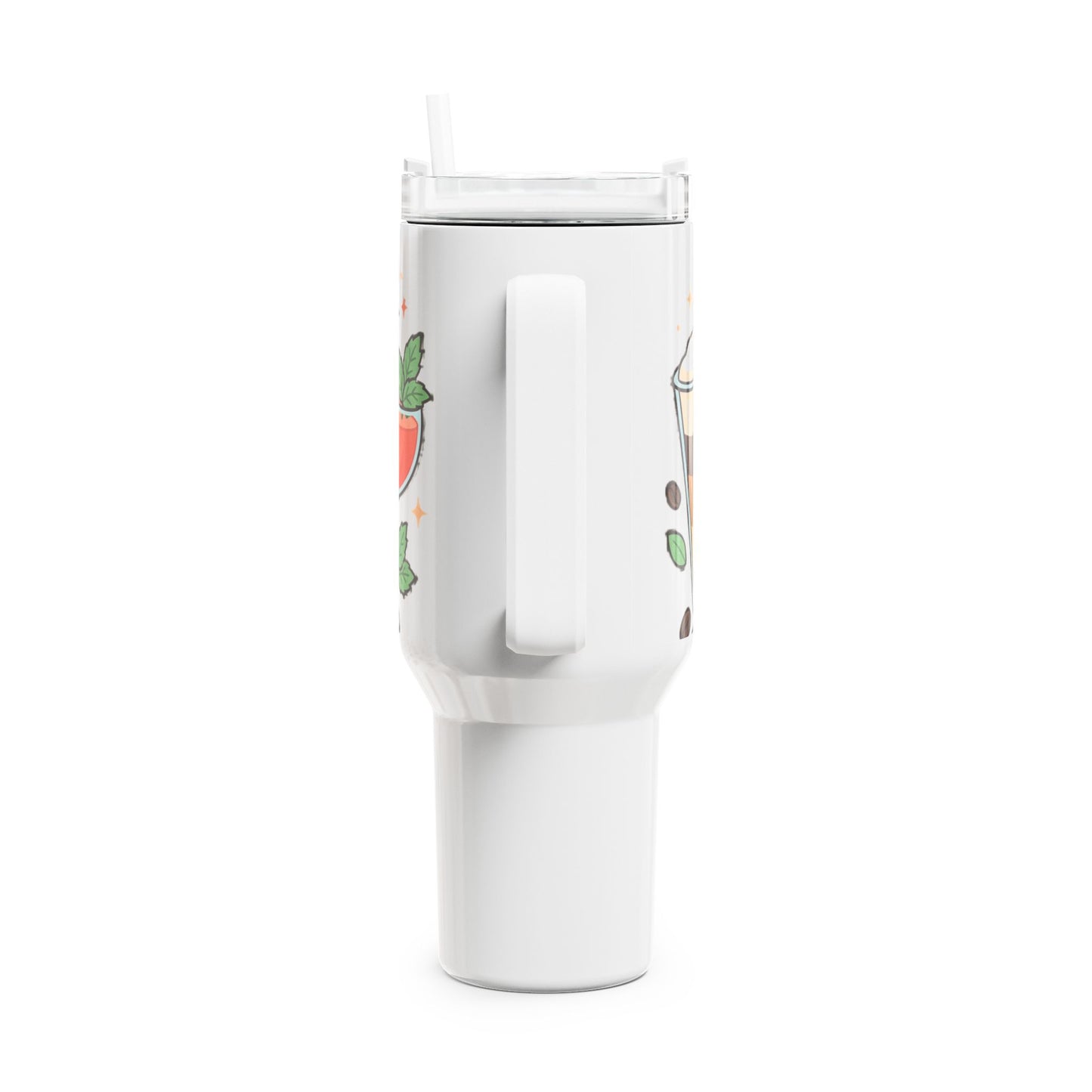 40oz Beverage Tumbler — Illustrated Iced Tea & Coffee Drinks Travel Mug - Merit Sell