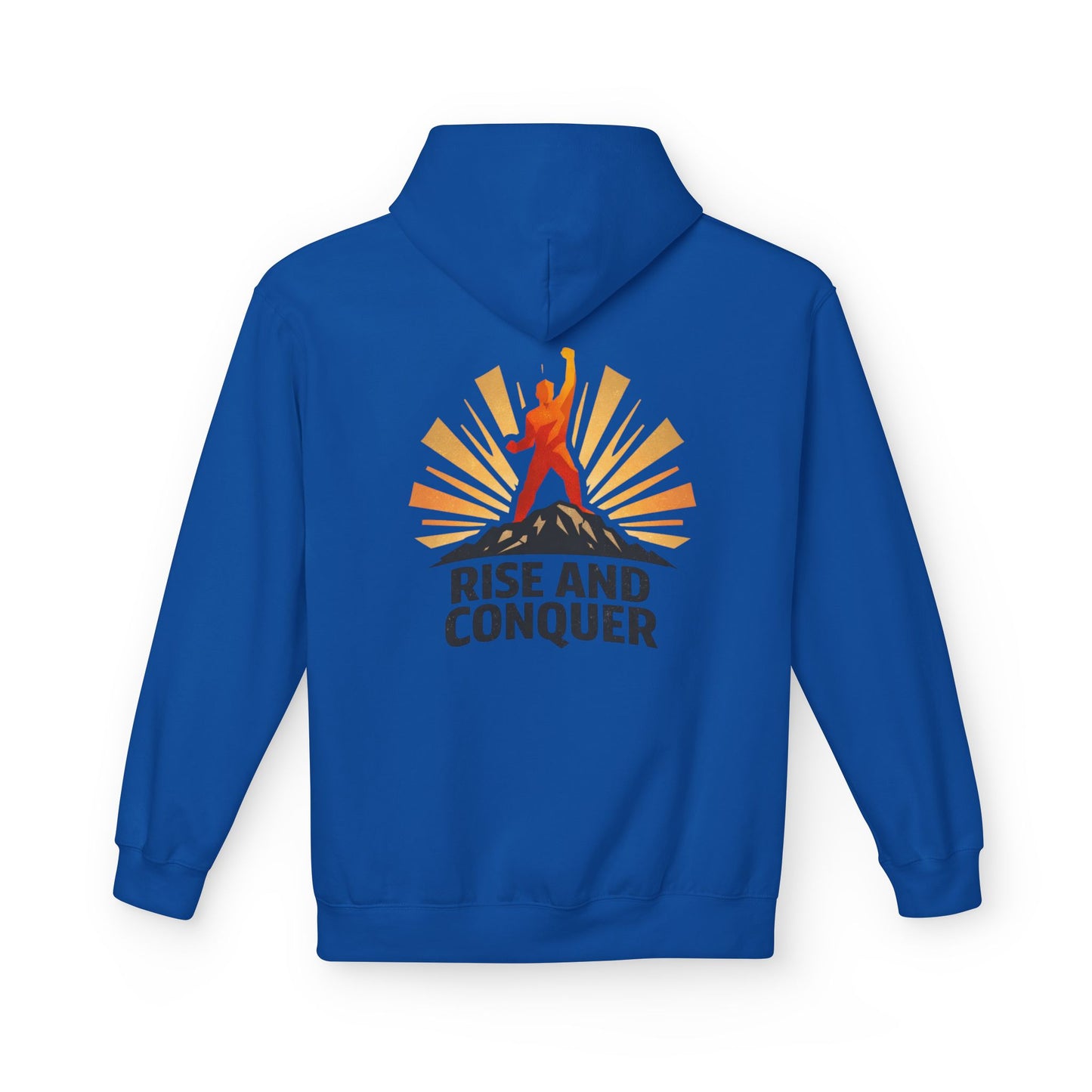 Rise and Conquer Hoodie - Motivational Sunrise Adventure Pullover