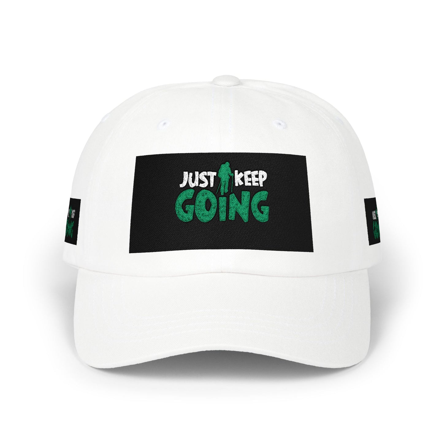 Dad Cap — "Just Keep Going" Embroidered Motivational Hat