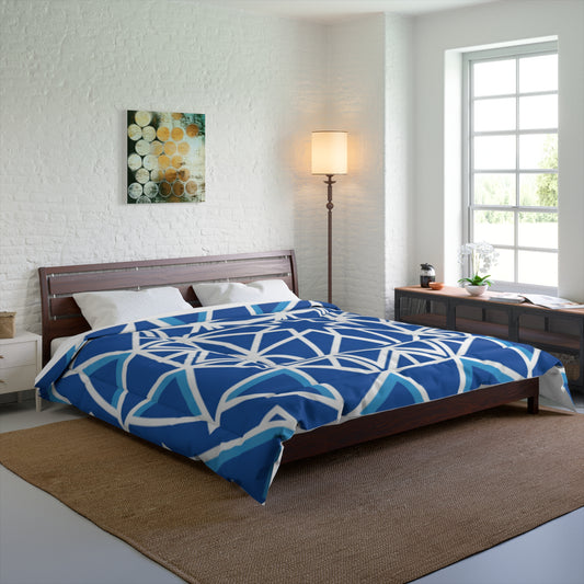 Geometric Mandala Comforter — Blue Star Pattern Bedding