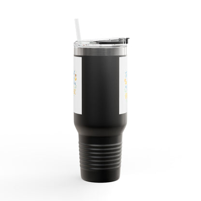 40oz Insulated Travel Mug – “The Last Sip Is As Good As The First” Floral Design