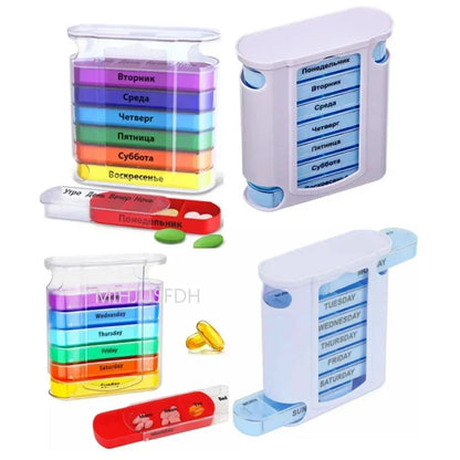 7 Days Medicine Medical Pill Box 28 Grids Weekly Pill Case Storage Box Travel Medicine Box Holder Tablet Organizer - Merit Sell