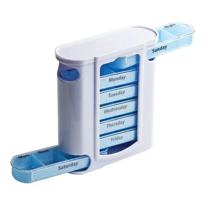 7 Days Medicine Medical Pill Box 28 Grids Weekly Pill Case Storage Box Travel Medicine Box Holder Tablet Organizer - Merit Sell
