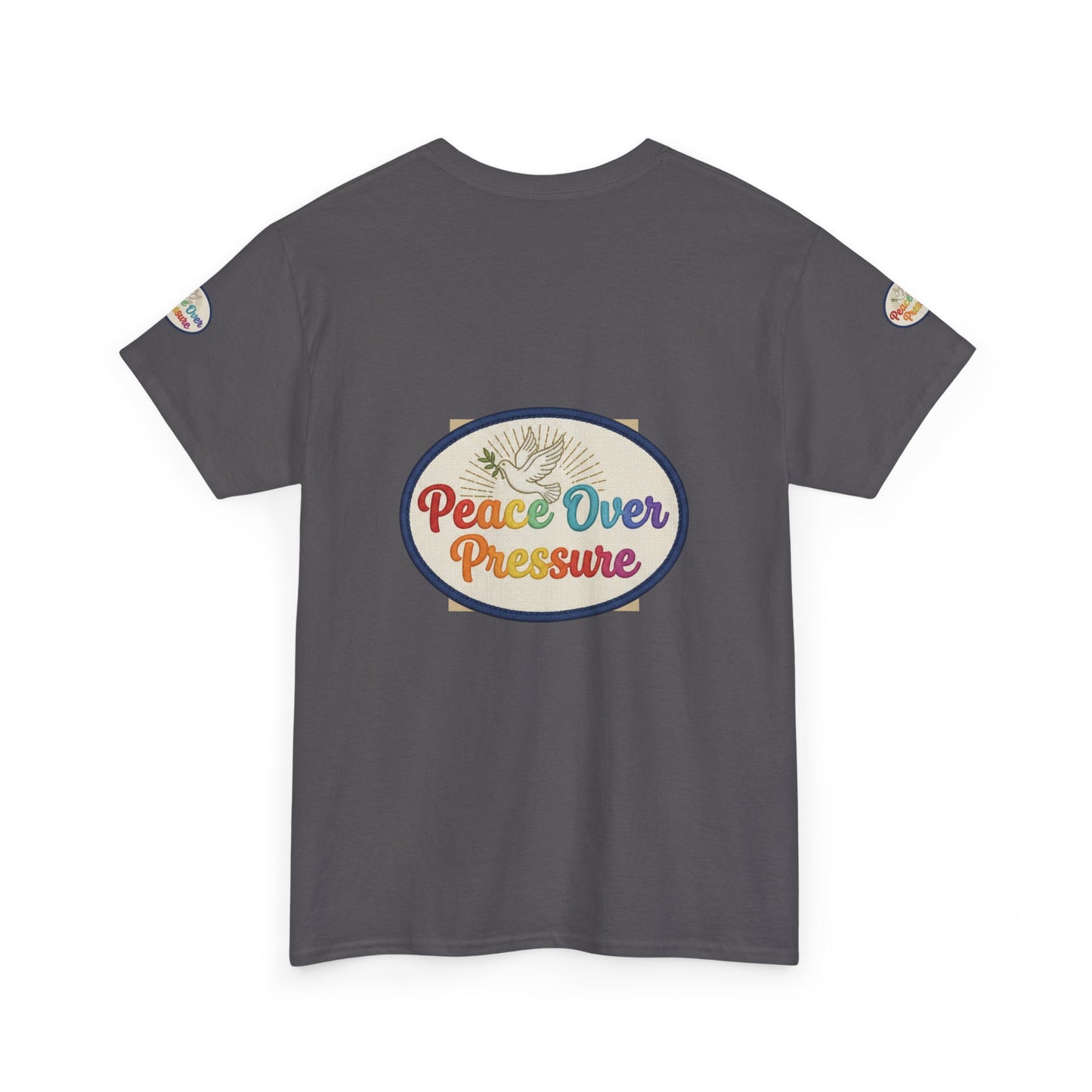 Peace Over Pressure T-Shirt — Retro Rainbow Dove Tee