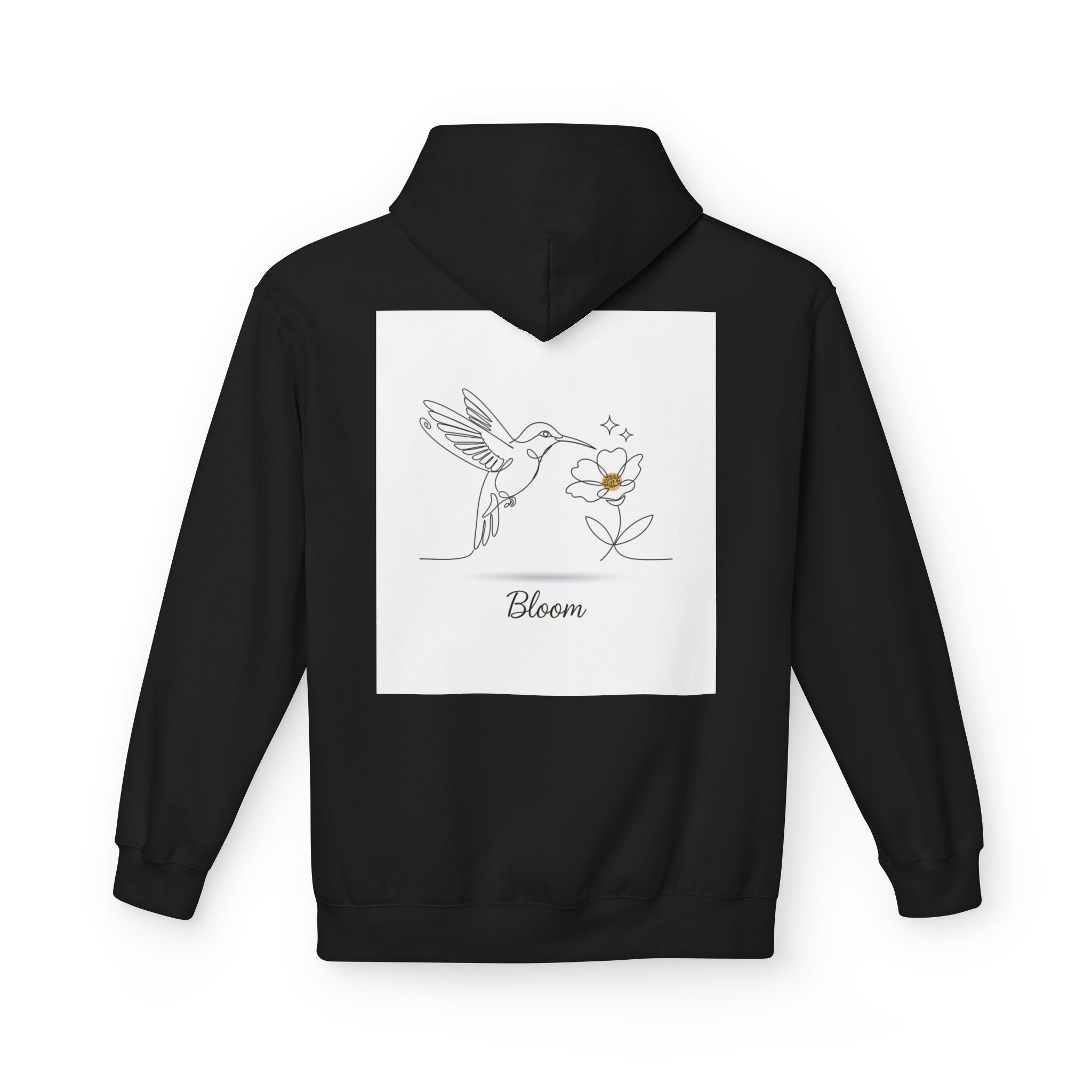 Bloom Hummingbird Hoodie — Floral Minimalist Pullover