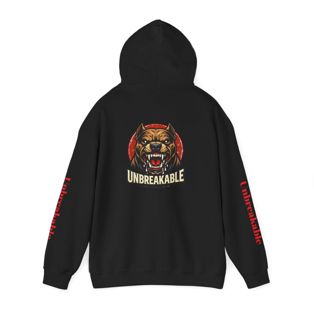 Unbreakable Dog Hoodie — Graphic Pullover with Roaring Dog Design
