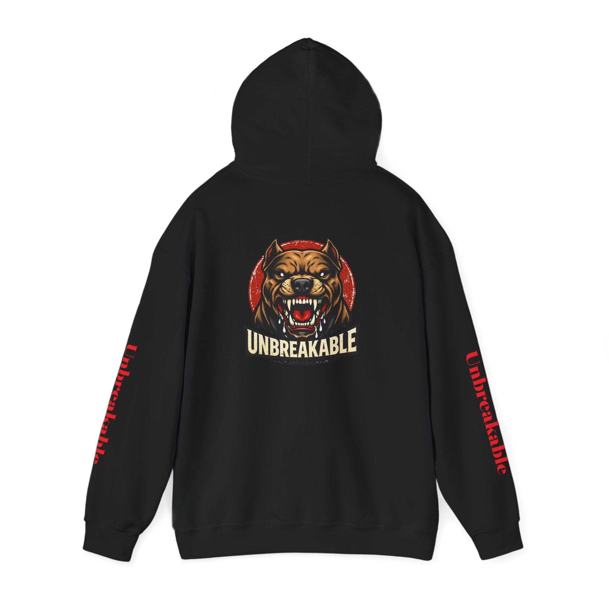 Unbreakable Dog Hoodie — Graphic Pullover with Roaring Dog Design