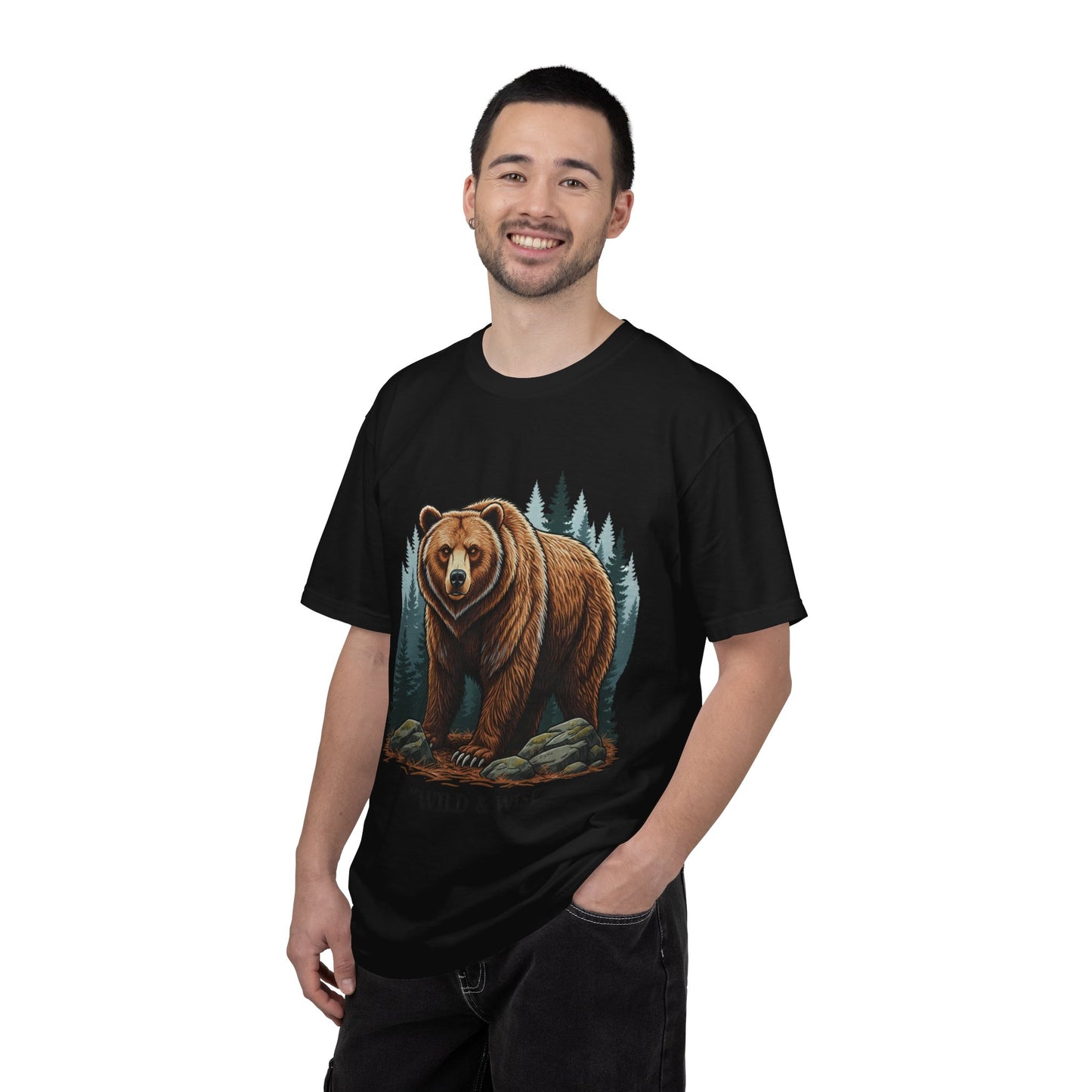 Bear Graphic T-Shirt — "Wild & Wise" Forest Adventure Tee