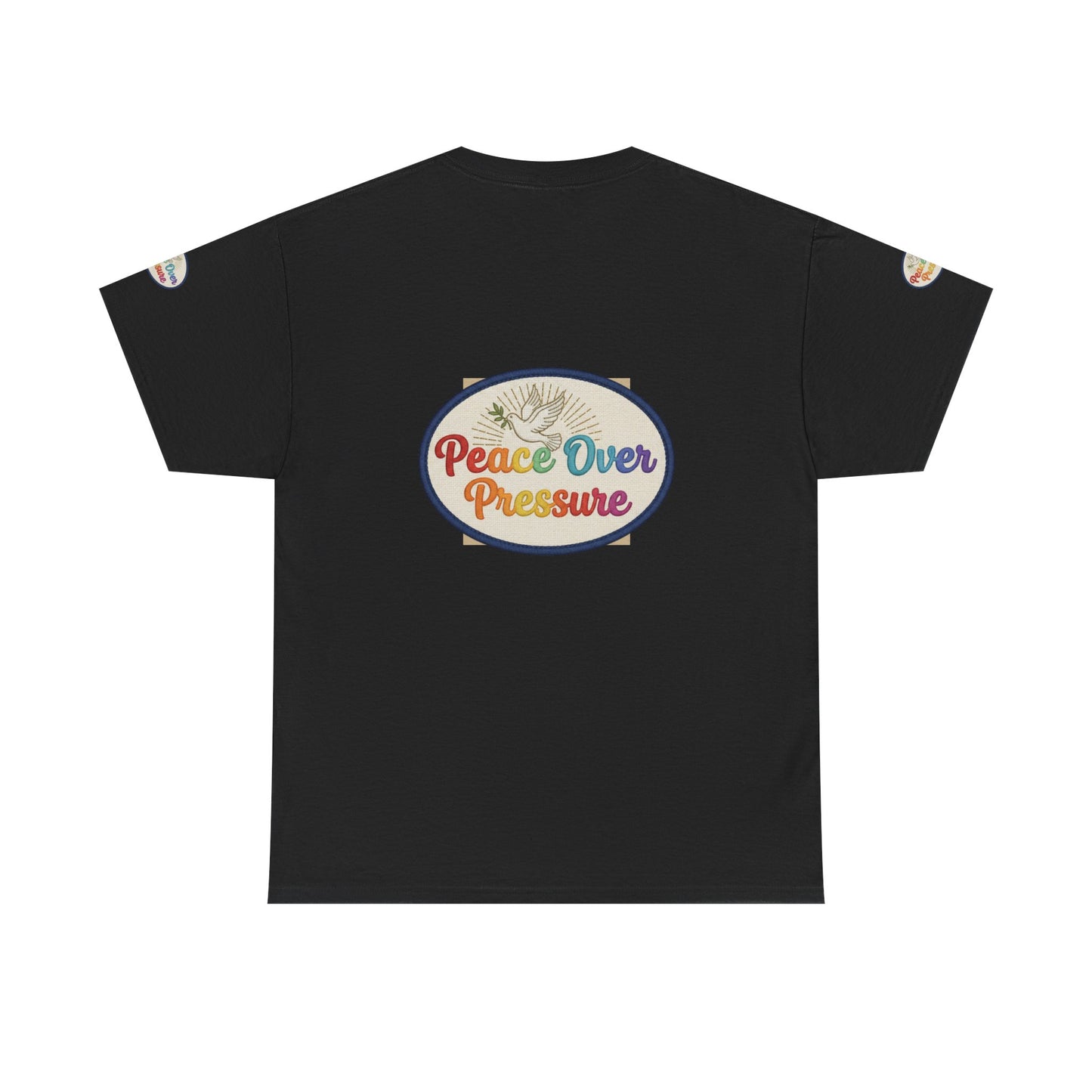 Peace Over Pressure T-Shirt — Retro Rainbow Dove Tee