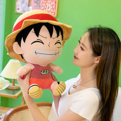 70cm Anime One Piece Monkey D Luffy Plush Toy Cartoon Cute Straw Hat Luffy Soft Stuffed Rag Doll Pillow Boys Girls Birthday Gift - Merit Sell
