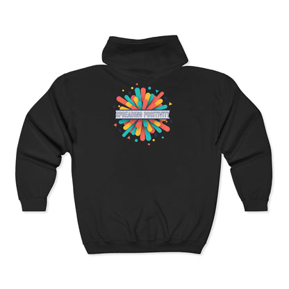 Spread Your Creativity Zip Hoodie — Colorful Inspirational Graphic Hoodie