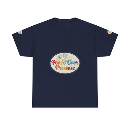 Peace Over Pressure T-Shirt — Retro Rainbow Dove Tee