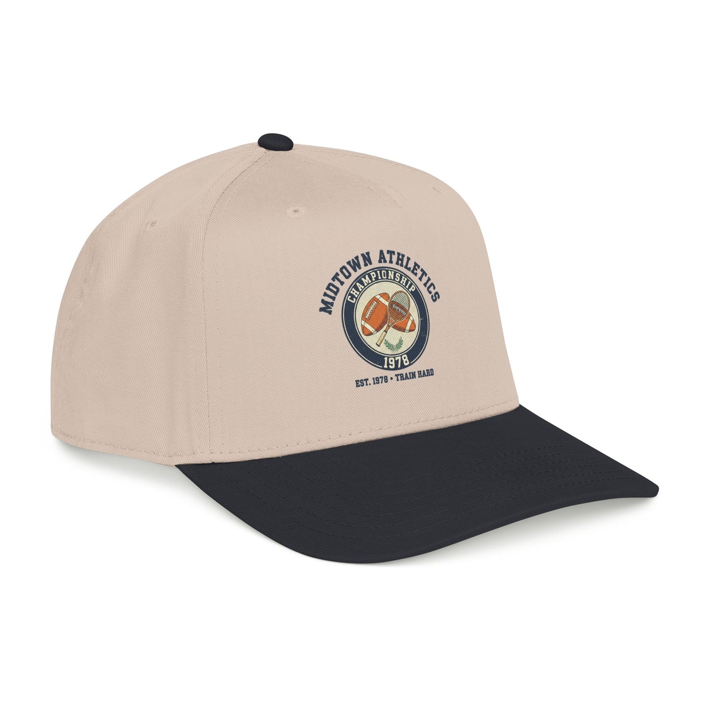 Mid Profile Baseball Cap — Midtown Athletics Vintage Basketball Logo Cap