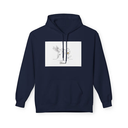 Bloom Hummingbird Hoodie — Floral Minimalist Pullover