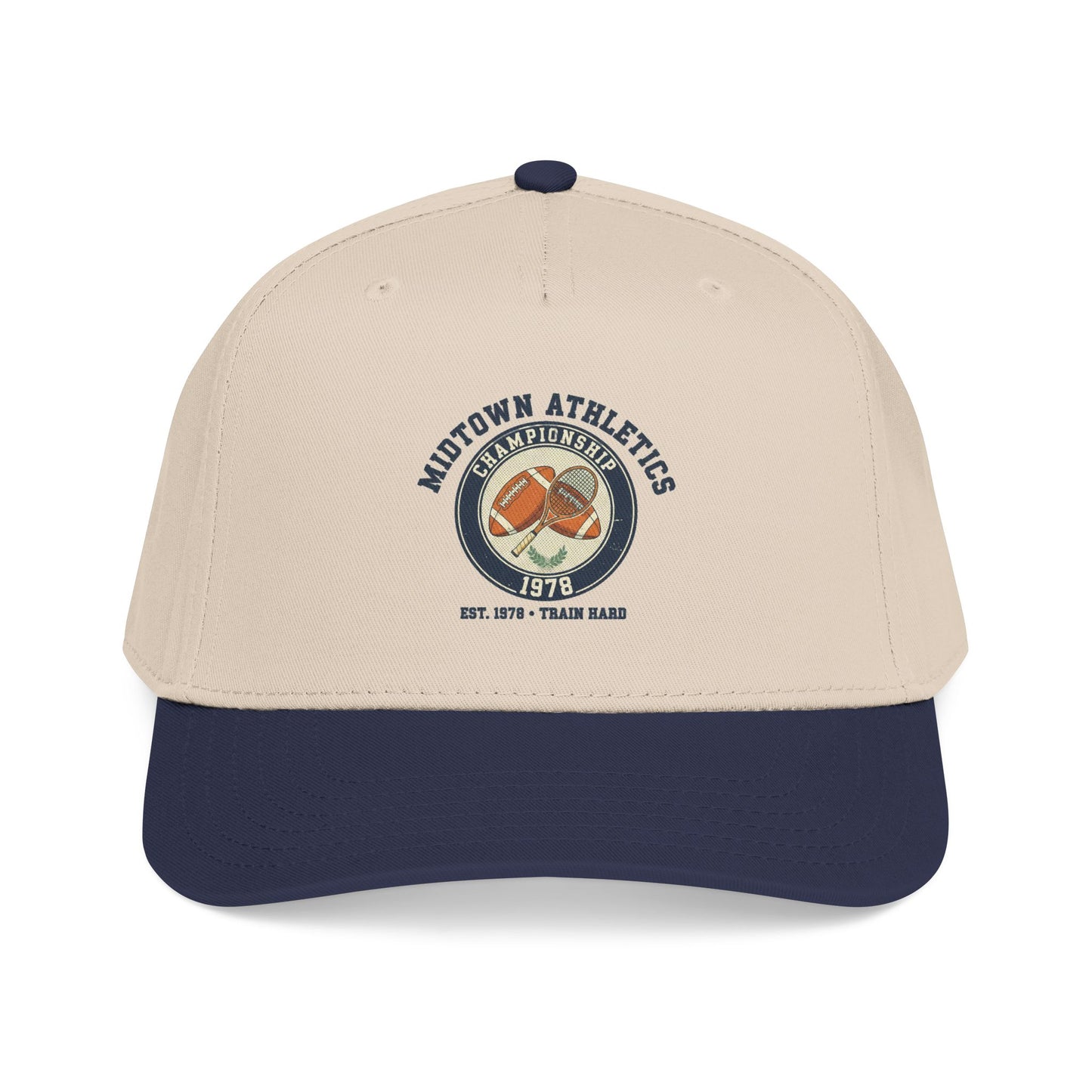 Mid Profile Baseball Cap — Midtown Athletics Vintage Basketball Logo Cap