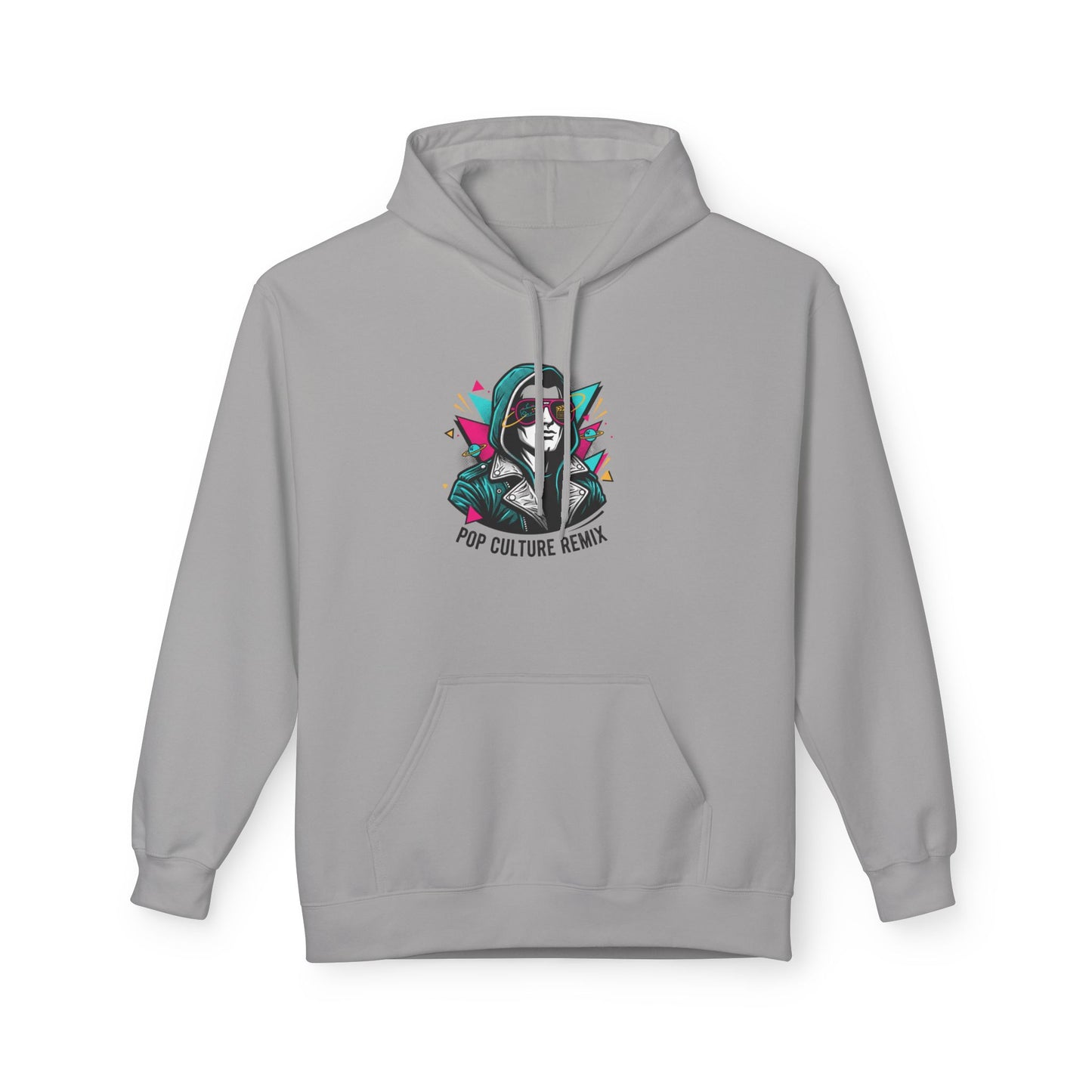 Pop Culture Remix Hoodie - Retro Neon Graphic Pullover