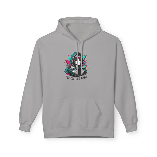 Pop Culture Remix Hoodie - Retro Neon Graphic Pullover Merit Sell