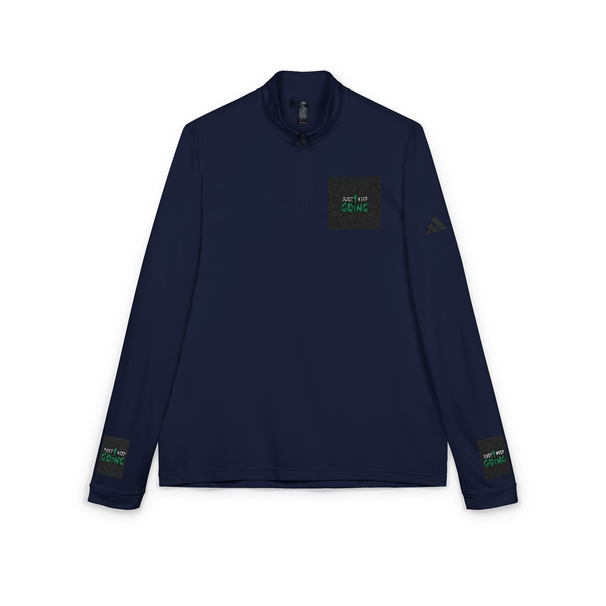 Embroidered Quarter-Zip Pullover — White Athletic Adidas Design