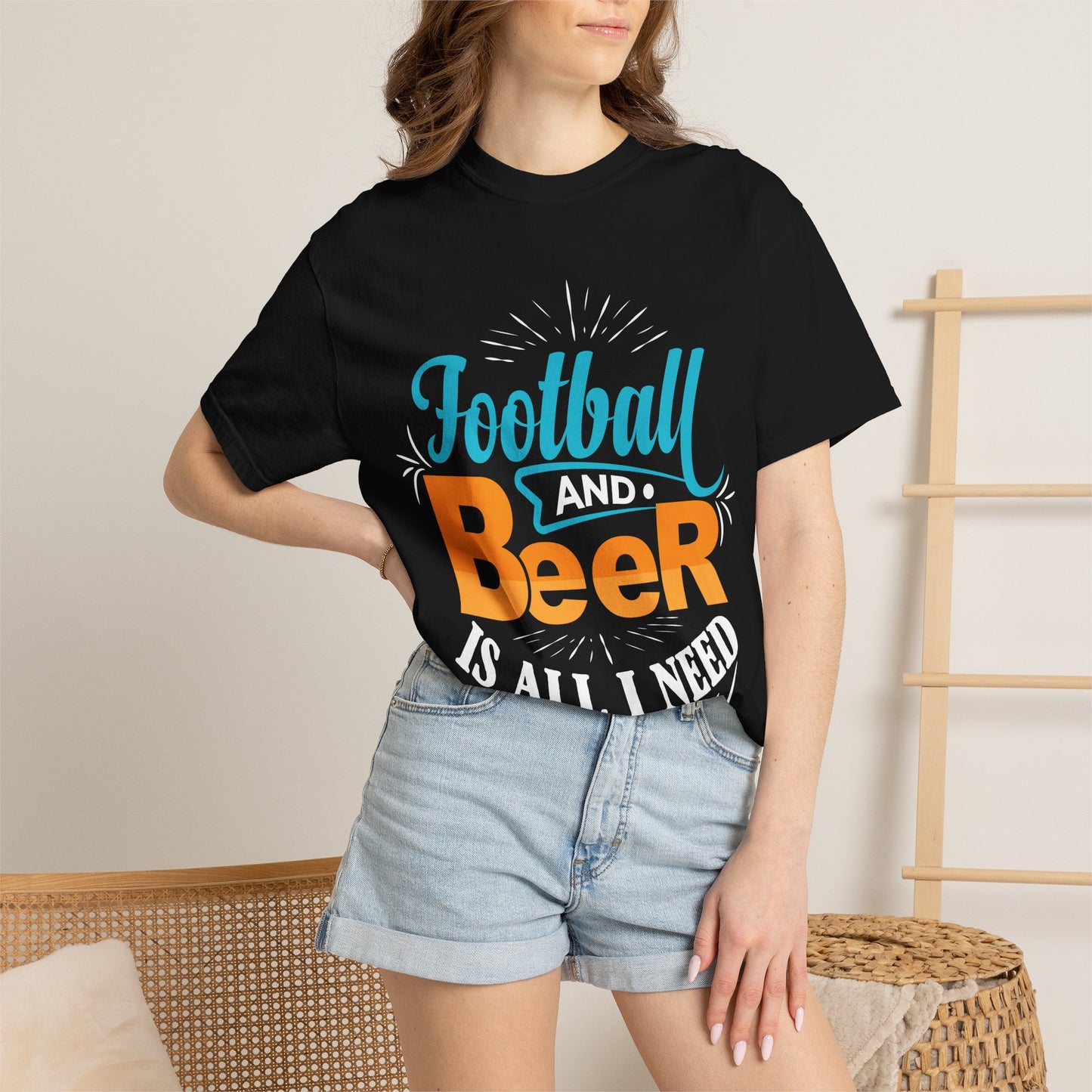 Football and Beer T-Shirt – "Football and Beer Is All I Need" Graphic Tee - Merit Sell