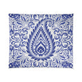 Blue Paisley Comforter - Boho Floral Medallion Bedroom Duvet Cover