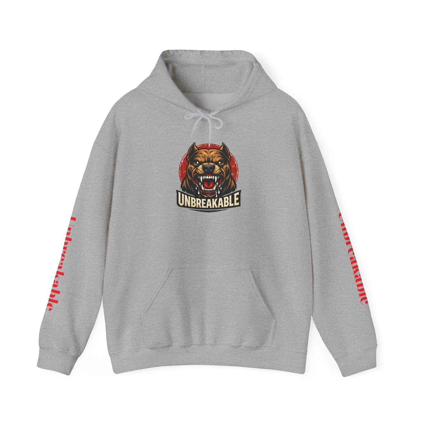 Unbreakable Dog Hoodie — Graphic Pullover with Roaring Dog Design