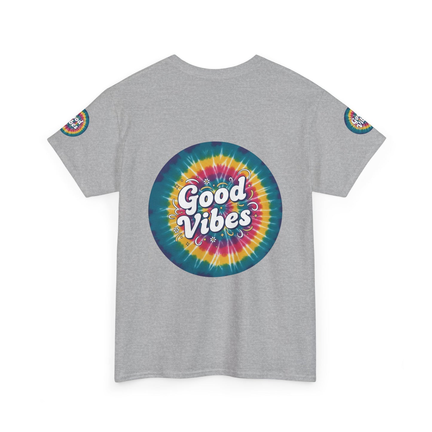 Good Vibes Tie-Dye Tee — Retro Rainbow Graphic T-Shirt