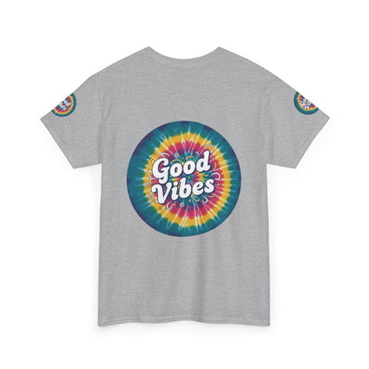 Good Vibes Tie-Dye Tee — Retro Rainbow Graphic T-Shirt