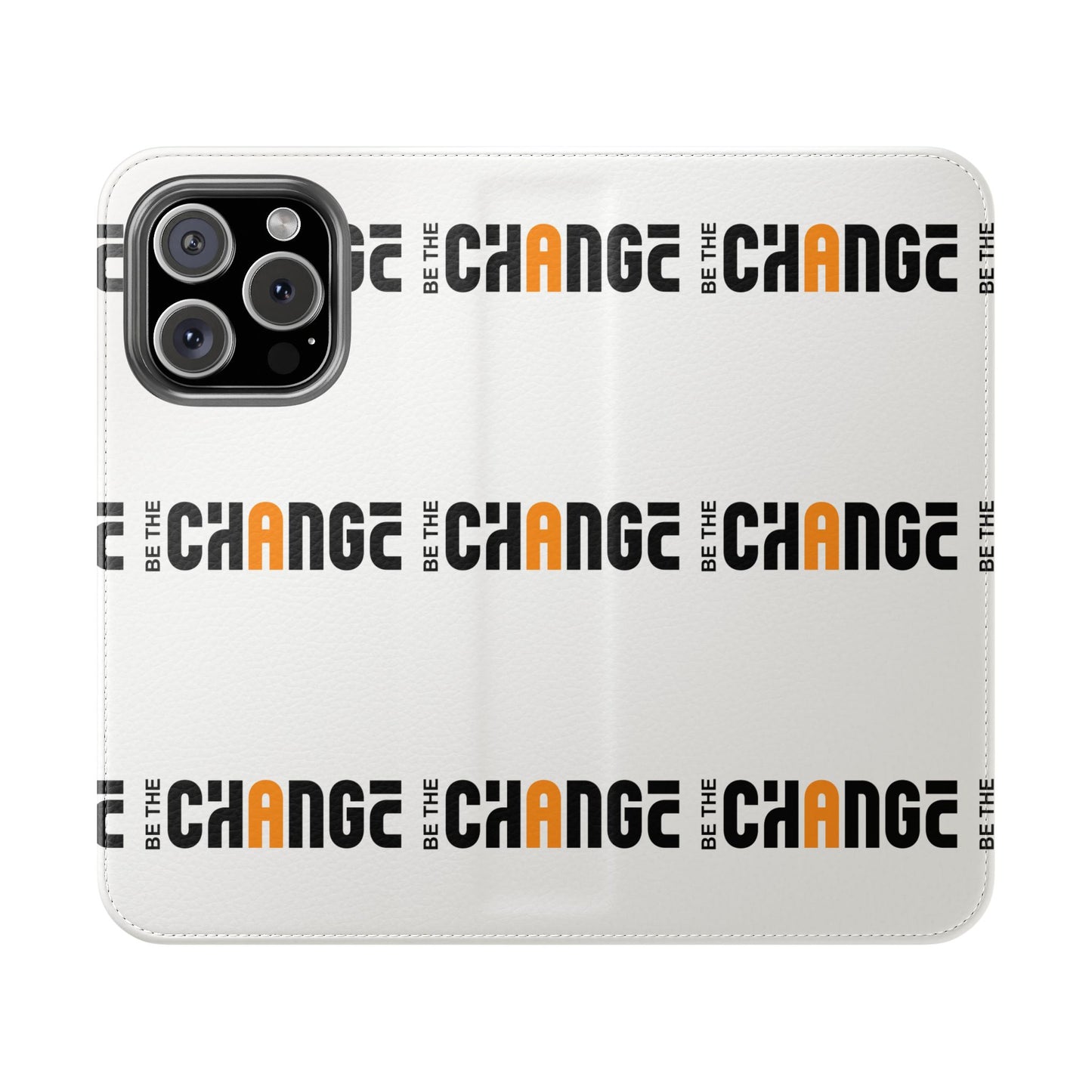 Flip Case - "Be The Change" Repeating Logo Wallet Phone Case
