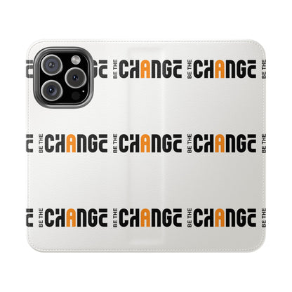 Flip Case - "Be The Change" Repeating Logo Wallet Phone Case
