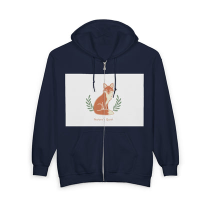 Fox Mom Zip Hoodie — "Mother's Heart" Floral Fox Graphic
