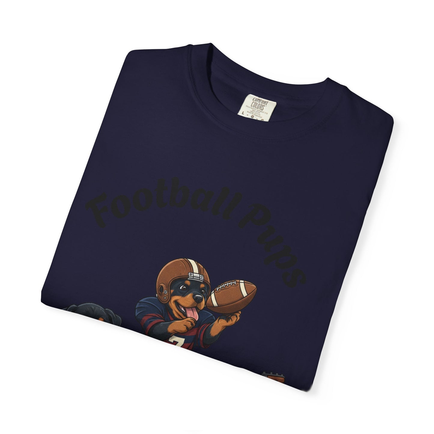 Rottweiler Football Dogs T-Shirt — Cute Puppy Quarterback Graphic Tee