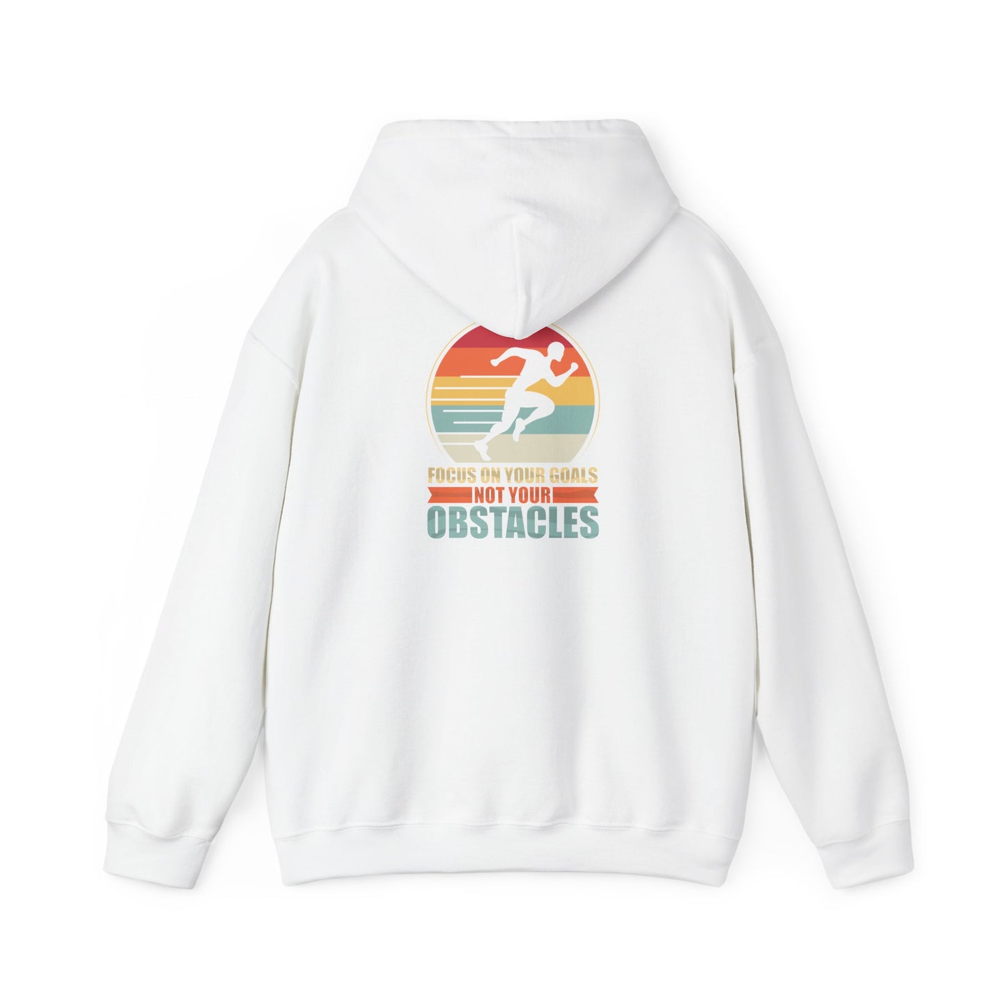 Motivational Hoodie — "Focus On Your Goals Not Your Obstacles" Retro Runner - Merit Sell