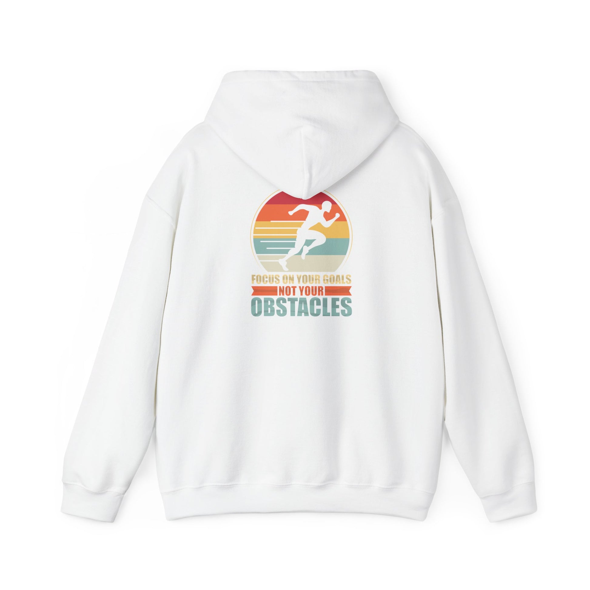 Motivational Hoodie — "Focus On Your Goals Not Your Obstacles" Retro Runner - Merit Sell