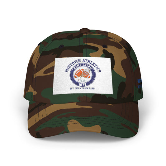 Classic Dad Cap - Retro Sunset Burger Logo Baseball Hat - Merit Sell