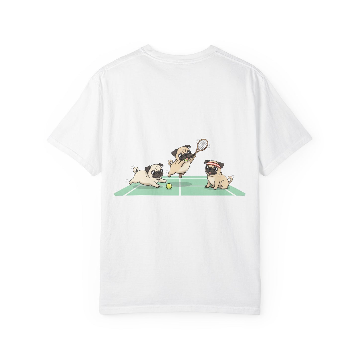 Pug Tennis T-Shirt — Cute Pugs Playing Tennis Graphic Tee