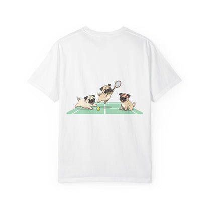 Pug Tennis T-Shirt — Cute Pugs Playing Tennis Graphic Tee