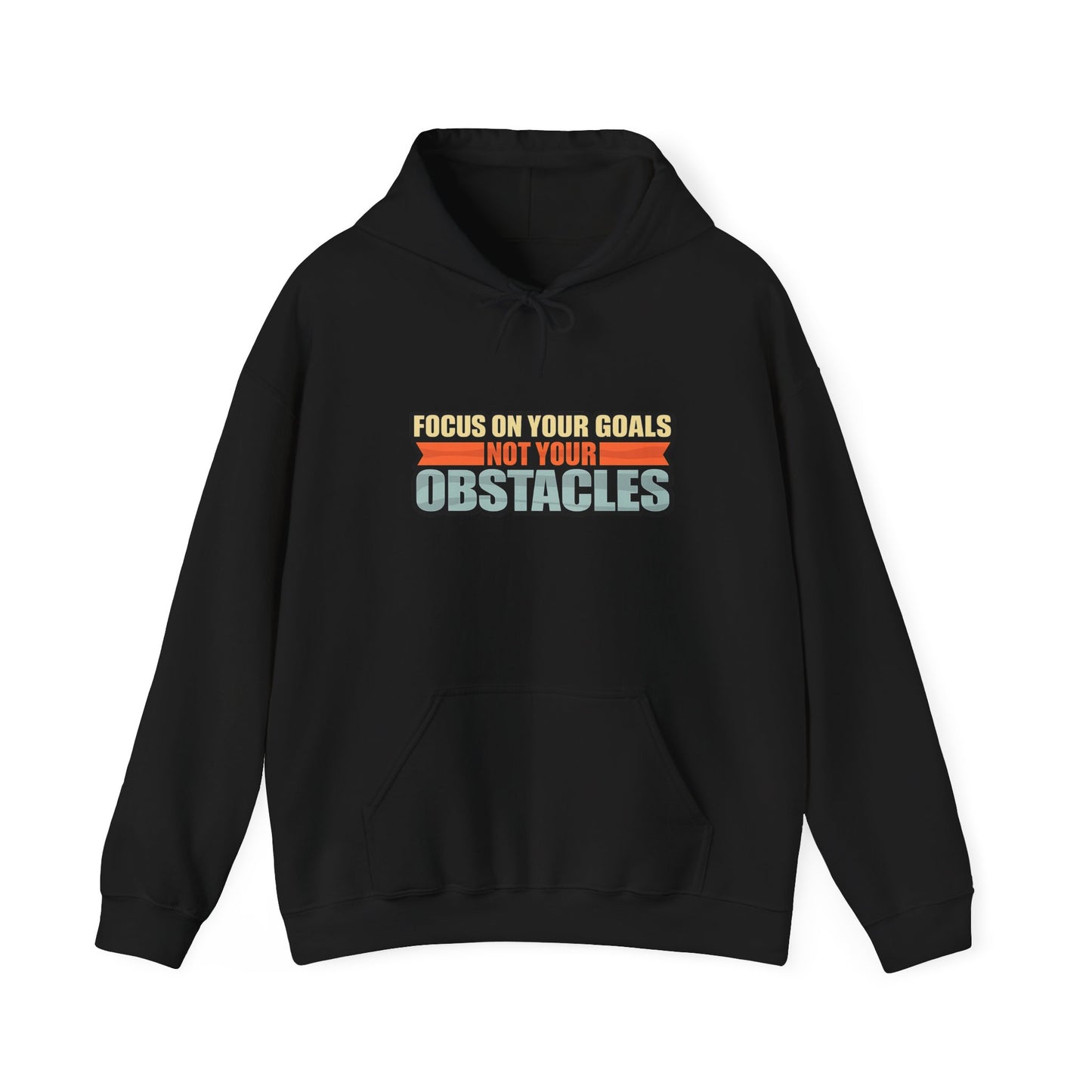Motivational Hoodie — "Focus On Your Goals Not Your Obstacles" Retro Runner - Merit Sell
