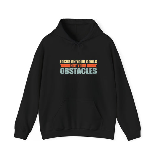 Motivational Hoodie — "Focus On Your Goals Not Your Obstacles" Retro Runner - Merit Sell