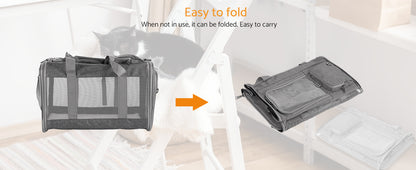 Dog Carrier,Cat Carrier Airline Approved Soft Pet Carrier with Breathable Honeycomb Board,Removable Support Board for Car,