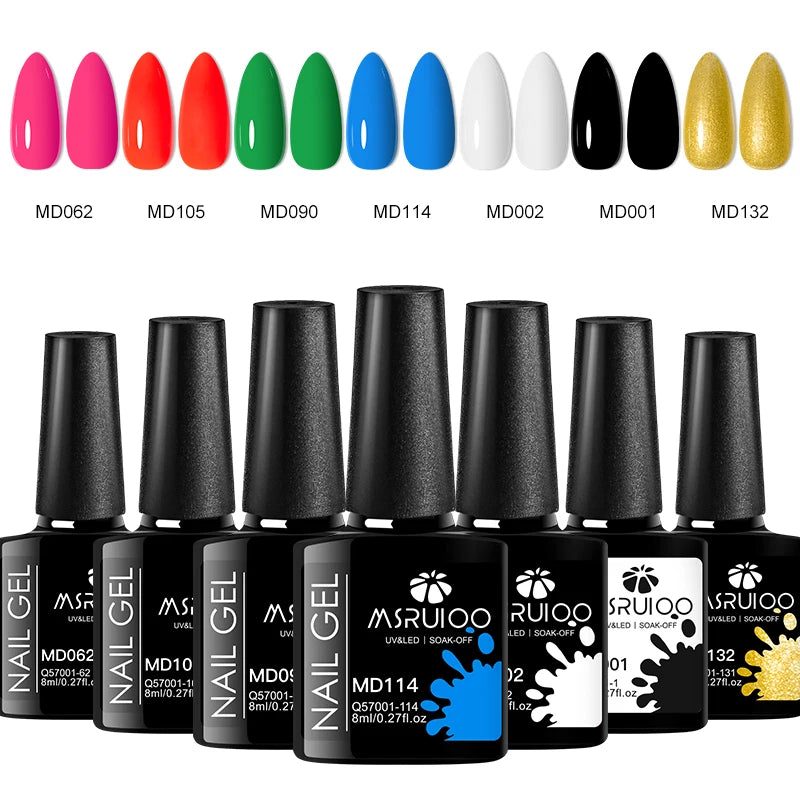 7pc Nail Gel Polish Set DIY Nail Art Design All For Decoration Soak Off UV Gel Long Lasting Manicure Painting Gel Vernis Kits - Merit Sell