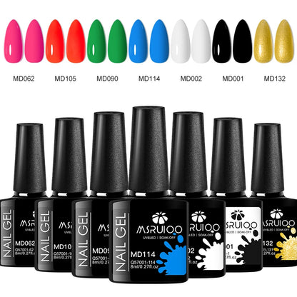 7pc Nail Gel Polish Set DIY Nail Art Design All For Decoration Soak Off UV Gel Long Lasting Manicure Painting Gel Vernis Kits - Merit Sell