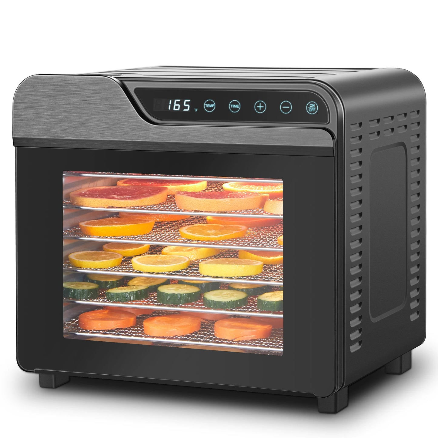 8-Tray Stainless Steel 625W, 165°F for Jerky/Fruit/Dog Treats, 50 Recipes, ≤48dB, Auto Shutoff, Dishwasher Safe Food Dehydrator - Merit Sell