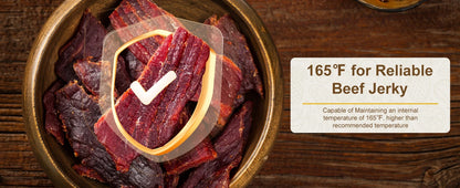 8-Tray Stainless Steel 625W, 165°F for Jerky/Fruit/Dog Treats, 50 Recipes, ≤48dB, Auto Shutoff, Dishwasher Safe Food Dehydrator - Merit Sell