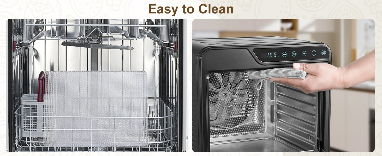 8-Tray Stainless Steel 625W, 165°F for Jerky/Fruit/Dog Treats, 50 Recipes, ≤48dB, Auto Shutoff, Dishwasher Safe Food Dehydrator - Merit Sell