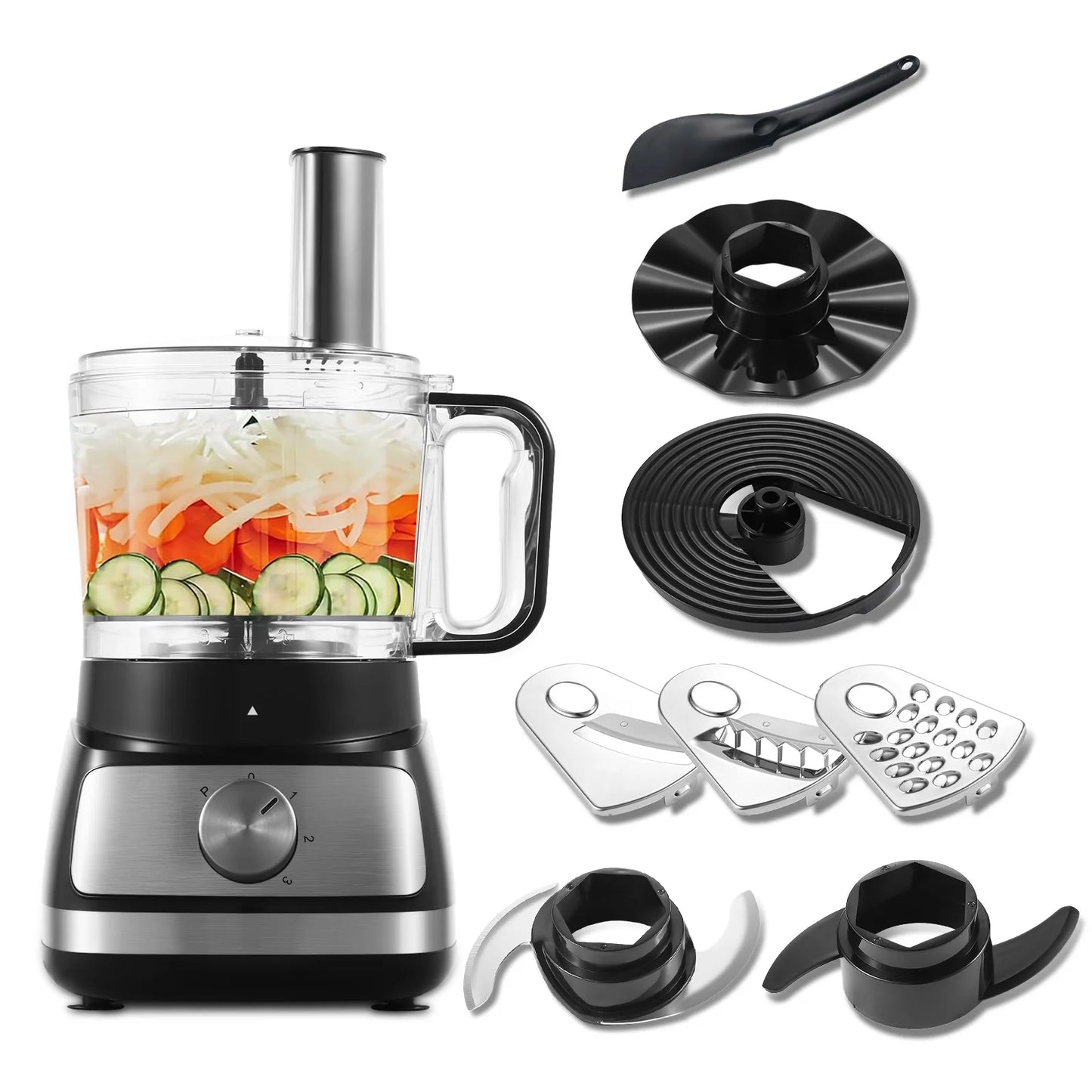 8 in 1 2L Capacity 800W with Jar Home Food Processor Chopper Mixer Electric Blender Juicer - Merit Sell